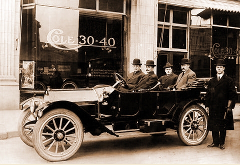 cole 30 in front of the main Indianapolis dealership